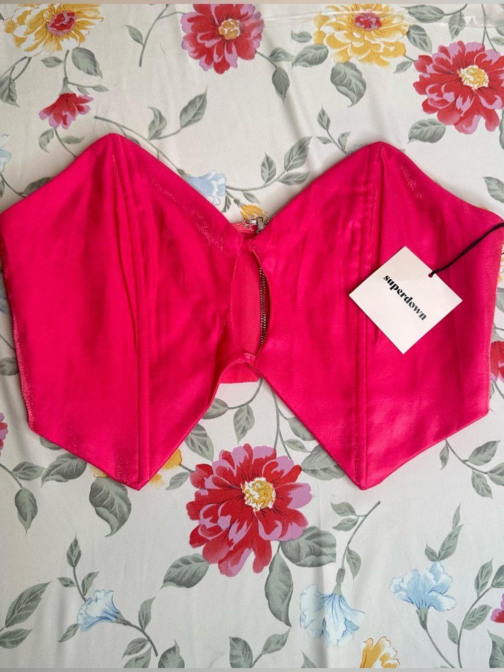 SUPERDOWN | NWT |  Hot Pink Strapless Bustier Top | Womens Size M